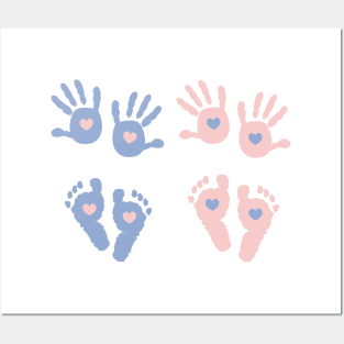 Baby hand and foot print Posters and Art